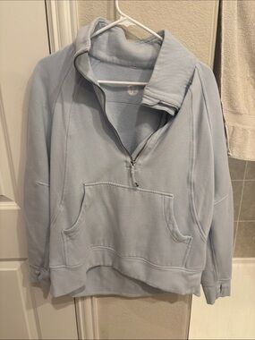 Lululemon Light Blue Quarter-Zip Pullover Sweatshirt